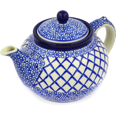 Polish Pottery Tea or Coffee Pot 5 cups Blue Harmony