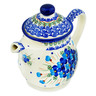 Polish Pottery Tea or Coffee Pot 5 cups Blue Pansy