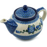Polish Pottery Tea or Coffee Pot 5 cups Blue Poppies