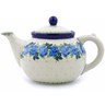Polish Pottery Tea or Coffee Pot 5 cups Blue Rose