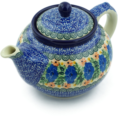 Polish Pottery Tea or Coffee Pot 5 cups Bountiful Garden UNIKAT