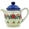 Polish Pottery Tea or Coffee Pot 5 cups Cardinal&#039;s Home UNIKAT