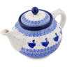 Polish Pottery Tea or Coffee Pot 5 cups Cobalt Hen