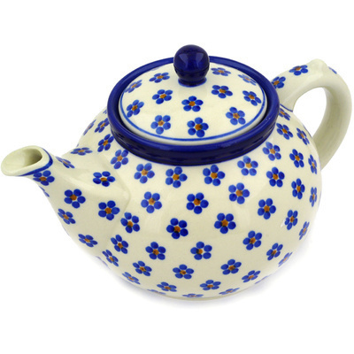 Polish Pottery Tea or Coffee Pot 5 cups Daisy Dots