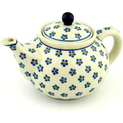 Polish Pottery Tea or Coffee Pot 5 cups Daisy Dots