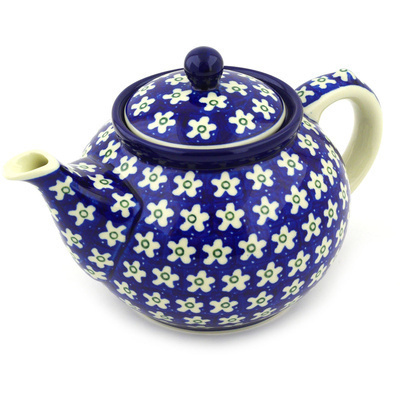 Polish Pottery Tea or Coffee Pot 5 cups Daisy Patch