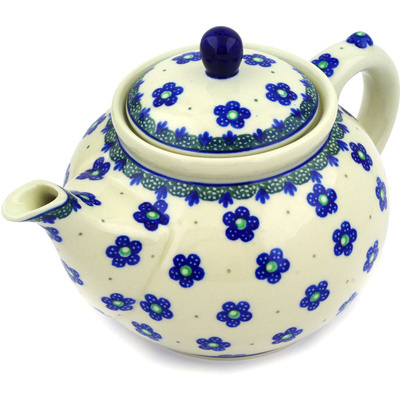 Polish Pottery Tea or Coffee Pot 5 cups Falling Daisies