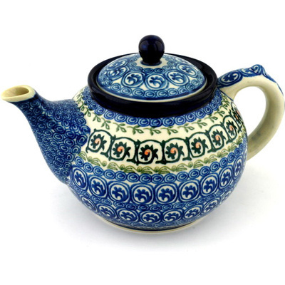 Polish Pottery Tea or Coffee Pot 5 cups Fiddle Faddle