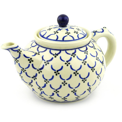Polish Pottery Tea or Coffee Pot 5 cups Garden Lattice