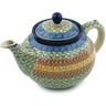 Polish Pottery Tea or Coffee Pot 5 cups Grecian Sea