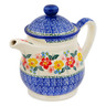Polish Pottery Tea or Coffee Pot 5 cups Hibiscus Haven