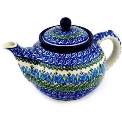 Polish Pottery Tea or Coffee Pot 5 cups Lotus Blossom