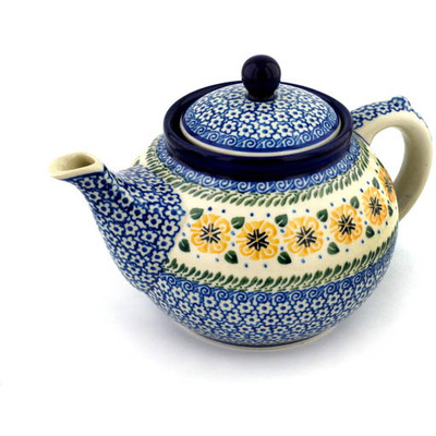 Polish Pottery Tea or Coffee Pot 5 cups Marigold Morning