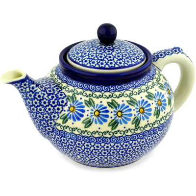 Polish Pottery Tea or Coffee Pot 5 cups Morning Daisy