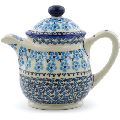 Polish Pottery Tea or Coffee Pot 5 cups Pansy Plenty