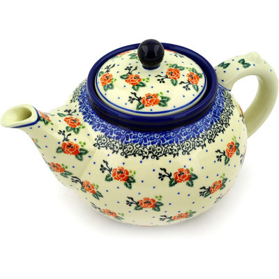 Polish Pottery Tea or Coffee Pot 5 cups Pasadena Delight