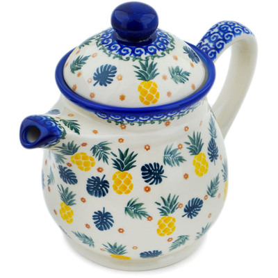 Polish Pottery Tea or Coffee Pot 5 cups Pineapple Parade