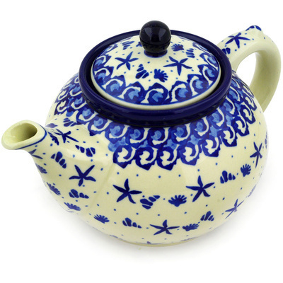 Polish Pottery Tea or Coffee Pot 5 cups Seaside Wonder