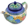 Polish Pottery Tea or Coffee Pot 5 cups Spring Garden UNIKAT