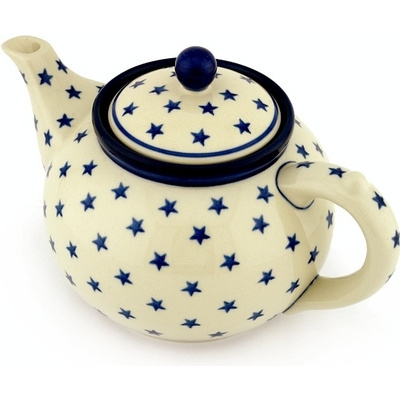 Polish Pottery Tea or Coffee Pot 5 cups Starburst Americana