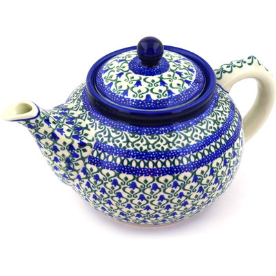 Polish Pottery Tea or Coffee Pot 5 cups Tulip Trellis