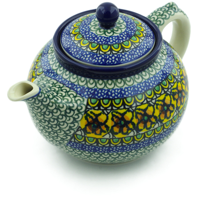 Polish Pottery Tea or Coffee Pot 5 cups Turkish Flowers UNIKAT