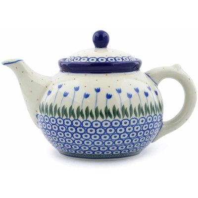 Polish Pottery Tea or Coffee Pot 5 cups Water Tulip