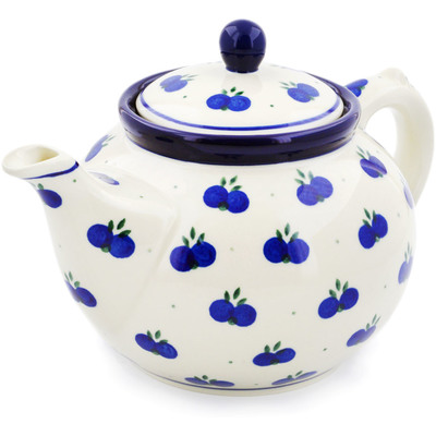 Polish Pottery Tea or Coffee Pot 5 cups Wild Blueberry
