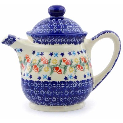Polish Pottery Tea or Coffee Pot 5 cups Wreath Of Bealls