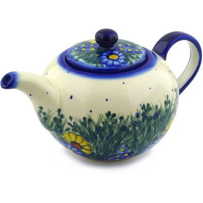Polish Pottery Tea or Coffee Pot 52 oz Wildflower Meadow