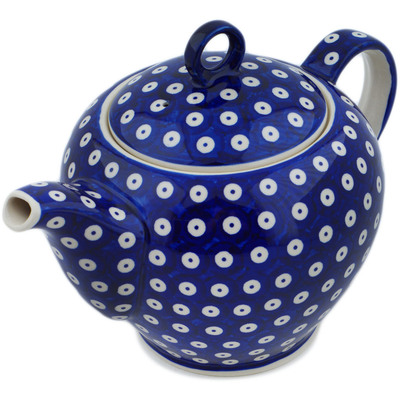 Polish Pottery Tea or Coffee Pot 59 oz Peacock Eyes
