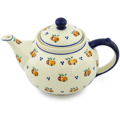 Polish Pottery Tea or Coffee Pot 6 Cup Country Apple
