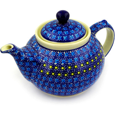 Polish Pottery Tea or Coffee Pot 6 Cup Harbor Lights