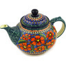 Polish Pottery Tea or Coffee Pot 6 Cup Poppies UNIKAT
