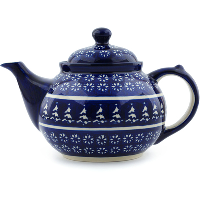 Polish Pottery Tea or Coffee Pot 6 Cup Winter Night