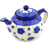 Polish Pottery Tea or Coffee Pot 6 cups Bleu-belle Fleur