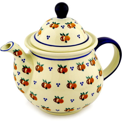 Polish Pottery Tea or Coffee Pot 6 cups Country Apple
