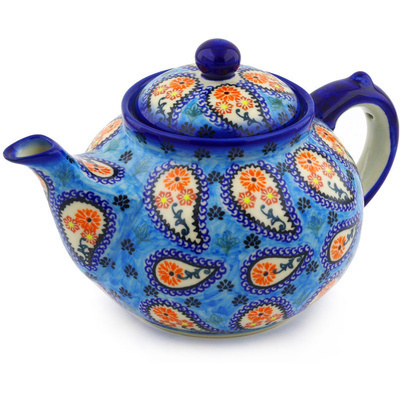 Polish Pottery Tea or Coffee Pot 6 cups Daisy Float