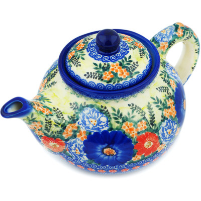 Polish Pottery Tea or Coffee Pot 6 cups Faithful Floral