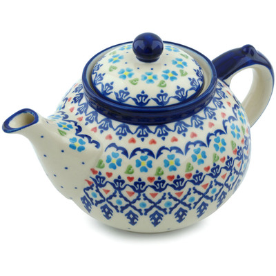 Polish Pottery Tea or Coffee Pot 6 cups Graphic Armor
