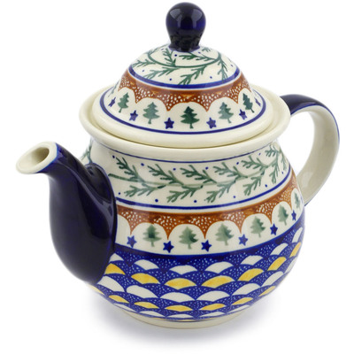 Polish Pottery Tea or Coffee Pot 6 cups Pine Boughs