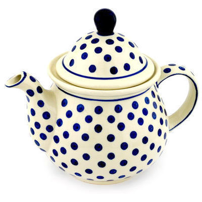 Polish Pottery Tea or Coffee Pot 6 cups Polka Dot