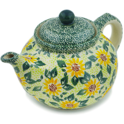 Polish Pottery Tea or Coffee Pot 6 cups Sunflower Fields