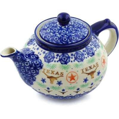 Polish Pottery Tea or Coffee Pot 6 cups Texas State