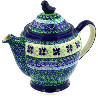 Polish Pottery Tea or Coffee Pot 62 oz Sweet Violet
