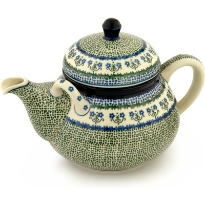 Polish Pottery Tea or Coffee Pot 68 oz Fanciful Daisy