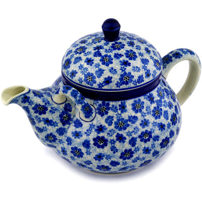 Polish Pottery Tea or Coffee Pot 68 oz Misty Dragonfly