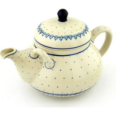 Polish Pottery Tea or Coffee Pot 68 oz Polka Dot Bouquet