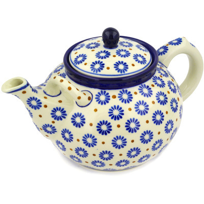 Polish Pottery Tea or Coffee Pot 7 cups Aster Polka Dot