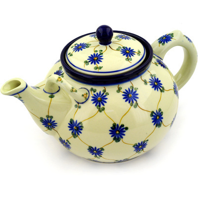Polish Pottery Tea or Coffee Pot 7 cups Aster Trellis
